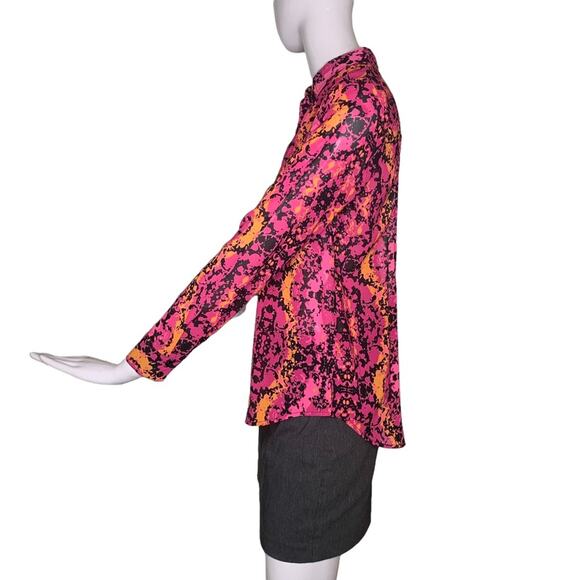Lamour Nanette Lepore Sheer NWOT Top Size S Long Sleeve Button Down - Picture 11 of 13